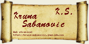 Kruna Šabanović vizit kartica